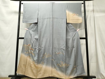 平和屋着物■訪問着 刺繍 草花松文 暈し染め 金彩 正絹 逸品 CABC7900ou