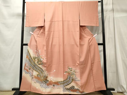 平和屋着物■豪華色留袖　扇面飛鶴吉祥花文　暈し染め　金彩　まるやま扱い　正絹　逸品　CABC7901ou