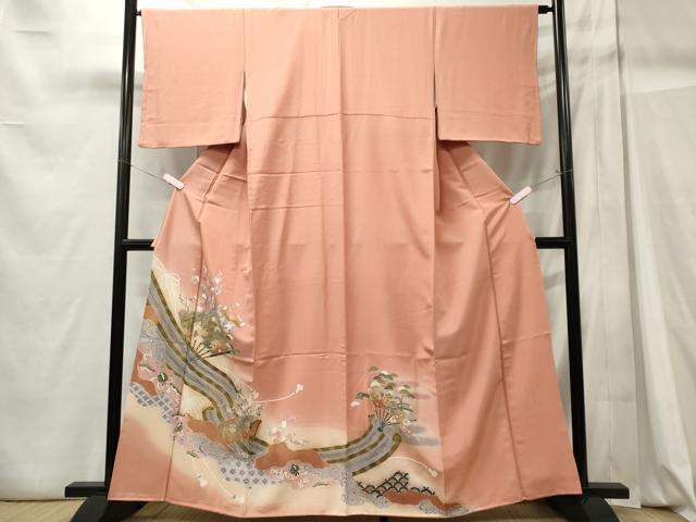 平和屋着物■豪華色留袖　扇面飛鶴吉祥花文　暈し染め　金彩　まるやま扱い　正絹　逸品　CABC7901ou