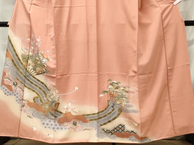 平和屋着物■豪華色留袖　扇面飛鶴吉祥花文　暈し染め　金彩　まるやま扱い　正絹　逸品　CABC7901ou