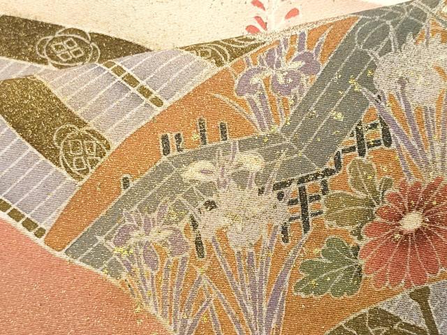 平和屋着物■豪華色留袖　扇面飛鶴吉祥花文　暈し染め　金彩　まるやま扱い　正絹　逸品　CABC7901ou