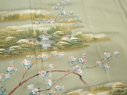 平和屋着物■豪華色留袖　風景枝花文　暈し染め　金彩　正絹　逸品　CABC7902ou