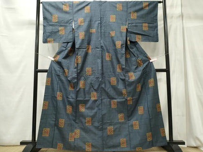 平和屋着物■本場大島紬　7マルキ　色紙花文　正絹　逸品　CABC7923ou