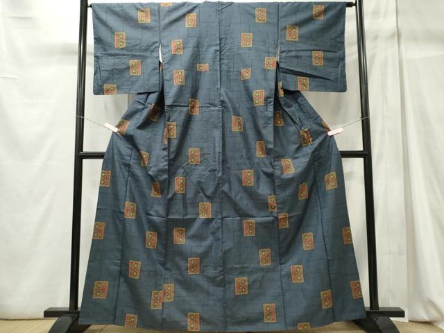 平和屋着物■本場大島紬　7マルキ　色紙花文　正絹　逸品　CABC7923ou
