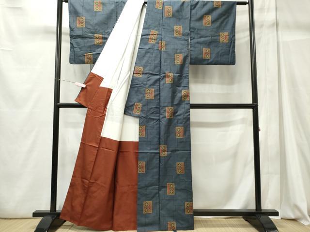 平和屋着物■本場大島紬　7マルキ　色紙花文　正絹　逸品　CABC7923ou