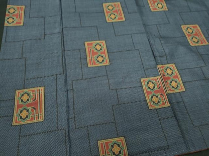 平和屋着物■本場大島紬　7マルキ　色紙花文　正絹　逸品　CABC7923ou