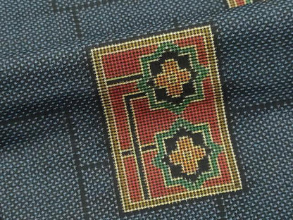 平和屋着物■本場大島紬　7マルキ　色紙花文　正絹　逸品　CABC7923ou