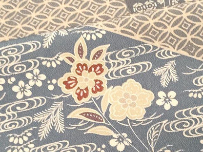 平和屋着物■上質な小紋 吉祥草花文 正絹 逸品 CABC7947ou