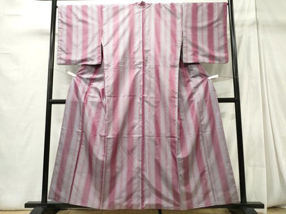 平和屋着物■上質な紬　縞　正絹　逸品　CABC7962ou