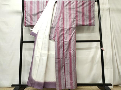 平和屋着物■上質な紬　縞　正絹　逸品　CABC7962ou