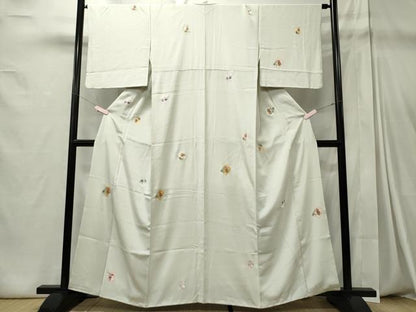 平和屋着物■上質な小紋 色紙草花文 金彩 正絹 逸品 CABC7967ou