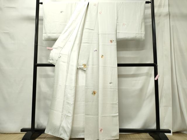 平和屋着物■上質な小紋 色紙草花文 金彩 正絹 逸品 CABC7967ou