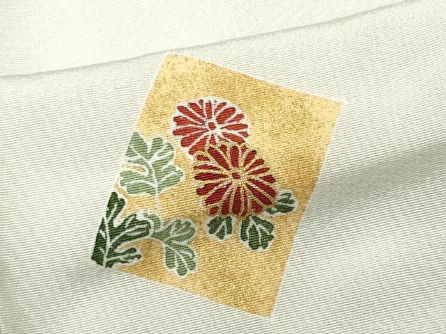 平和屋着物■上質な小紋 色紙草花文 金彩 正絹 逸品 CABC7967ou