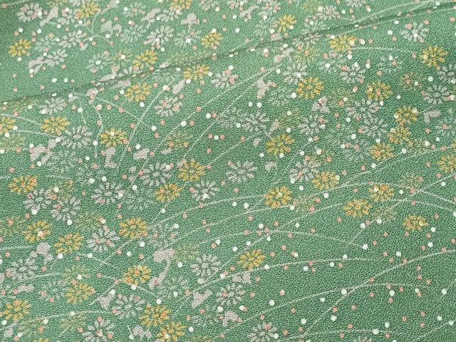 平和屋着物■上質な小紋 芝草花文 正絹 逸品 CABC7972ou
