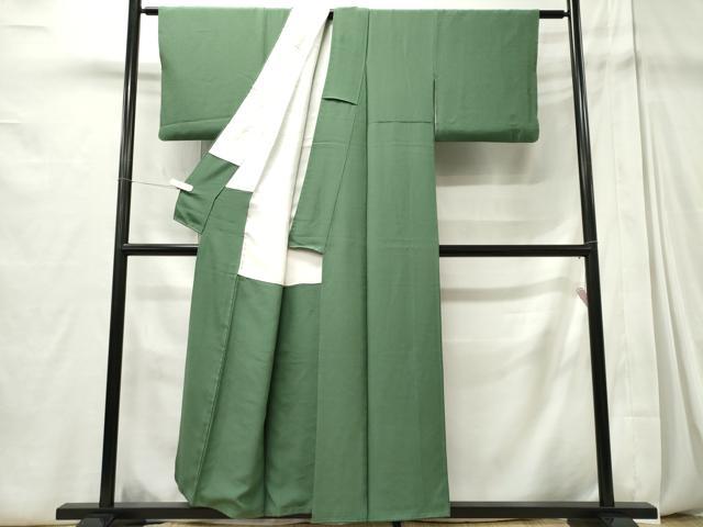 平和屋着物■上質な色無地　柳染色　正絹　逸品　CABC7975ou