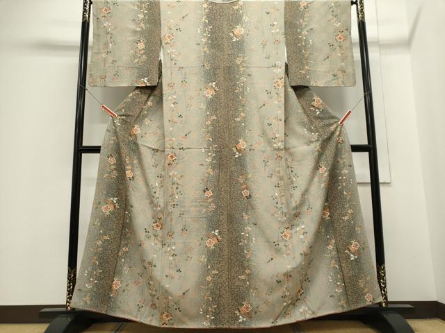 平和屋着物■上質な小紋 草花文 金彩 正絹 逸品 CABC7981ou