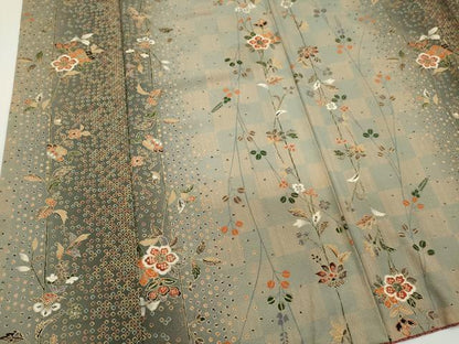 平和屋着物■上質な小紋 草花文 金彩 正絹 逸品 CABC7981ou