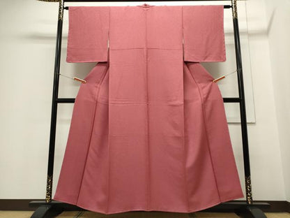 平和屋着物■上質な色無地 銀朱色 正絹 逸品 CABC7987ou