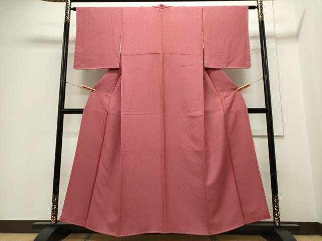 平和屋着物■上質な色無地 銀朱色 正絹 逸品 CABC7987ou