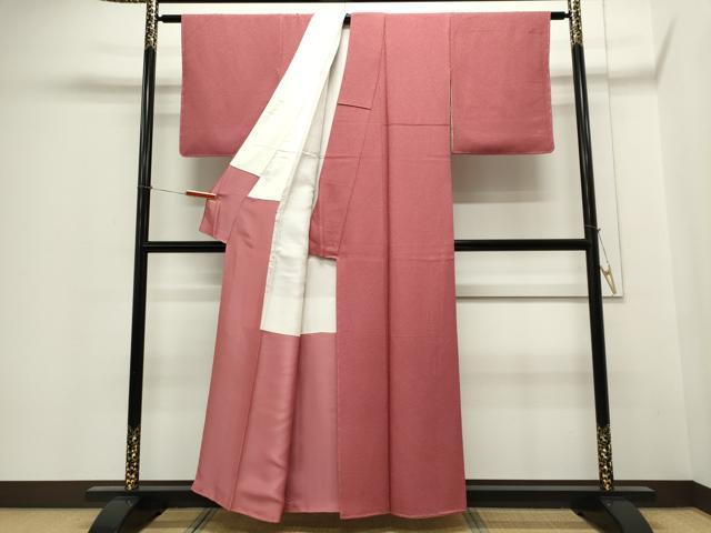 平和屋着物■上質な色無地 銀朱色 正絹 逸品 CABC7987ou