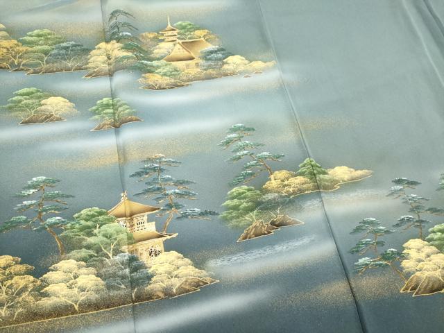平和屋着物■訪問着 風景文 暈し染め 金彩 正絹 逸品 CABC7991ou