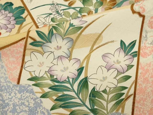 平和屋着物■訪問着 色紙重ね飛鶴花文 金彩 正絹 逸品 CABC7992ou