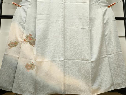 平和屋着物■中国三大刺繍 スワトウ刺繍 訪問着 地紙花鳥文 暈し染め 正絹 逸品 CABC7993ou