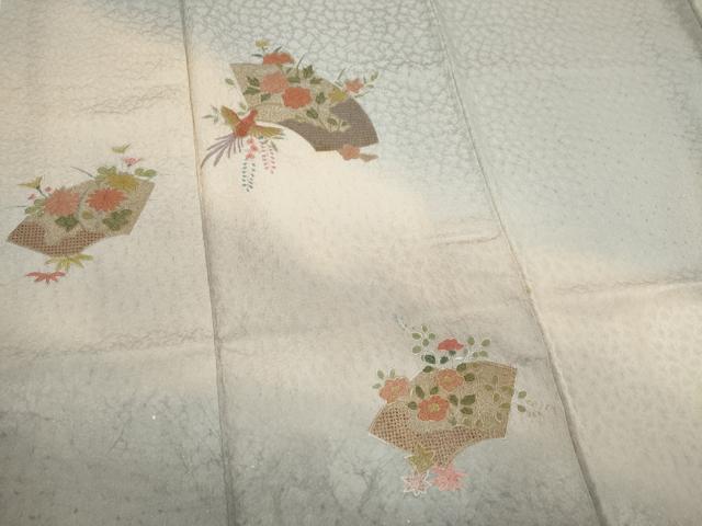 平和屋着物■中国三大刺繍 スワトウ刺繍 訪問着 地紙花鳥文 暈し染め 正絹 逸品 CABC7993ou
