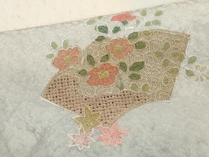 平和屋着物■中国三大刺繍 スワトウ刺繍 訪問着 地紙花鳥文 暈し染め 正絹 逸品 CABC7993ou