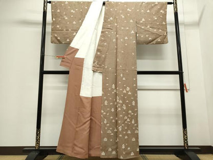 平和屋着物■訪問着 舞蝶草花文 正絹 逸品 CABC7998ou