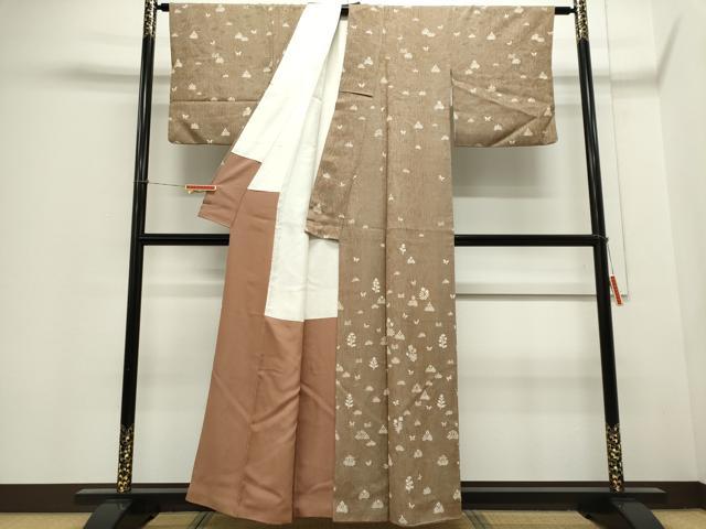 平和屋着物■訪問着 舞蝶草花文 正絹 逸品 CABC7998ou
