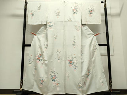 平和屋着物■上質な小紋　花籠文　正絹　逸品　CABC7999ou