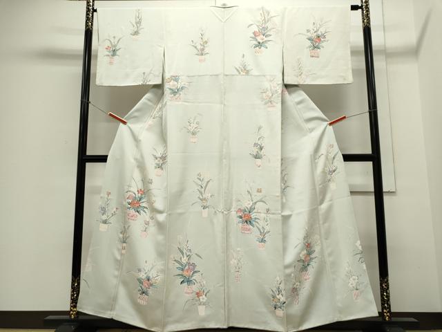 平和屋着物■上質な小紋　花籠文　正絹　逸品　CABC7999ou