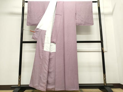 平和屋着物■上質な色無地 紅藤色 正絹 逸品 CABC8000ou