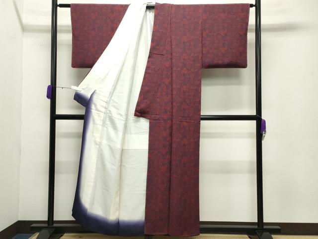 平和屋着物●人間国宝 南部芳松 突彫り 小紋 舞蝶桜文 鬼しぼ縮緬 反端付き 正絹 逸品 未使用 CABC8002gh