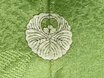 平和屋着物●上質な色無地 辻が花地紋 萌黄色 正絹 逸品 未使用 CABC8003gh