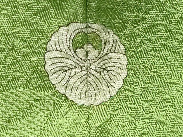 平和屋着物●上質な色無地 辻が花地紋 萌黄色 正絹 逸品 未使用 CABC8003gh