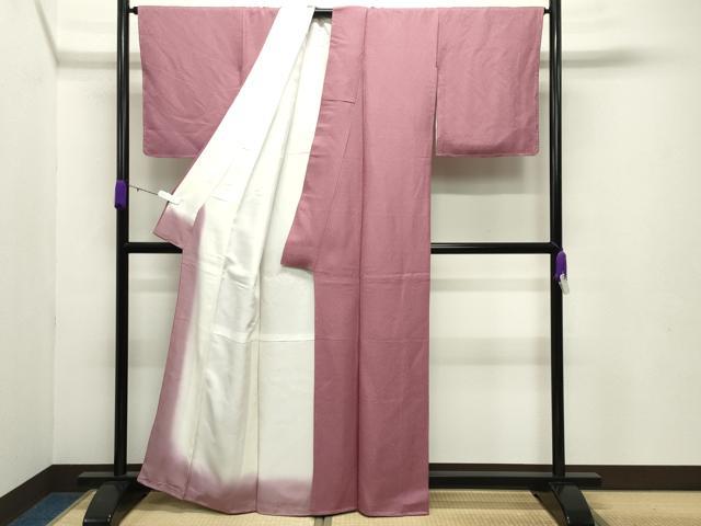 平和屋着物●上質な色無地 紋意匠 蘇芳香色 正絹 逸品 未使用 CABC8004gh