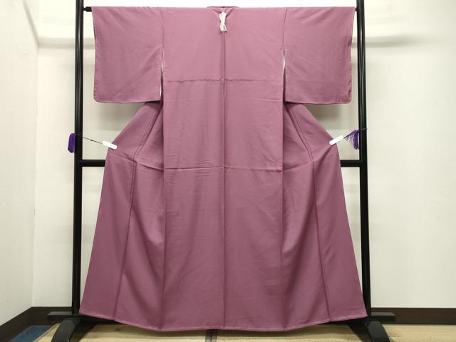 平和屋着物●上質な色無地 蘇芳香色 正絹 逸品 未使用 CABC8006gh