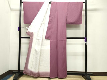 平和屋着物●上質な色無地 蘇芳香色 正絹 逸品 未使用 CABC8006gh