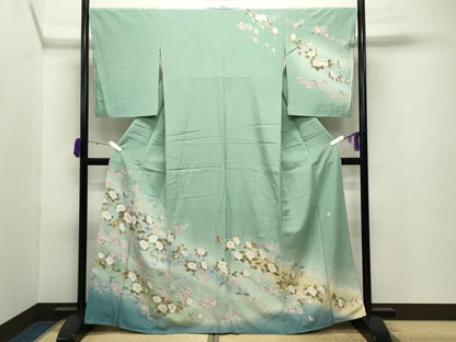 平和屋着物●訪問着 作家物 枝花文 暈し染め 正絹 逸品 未使用 CABC8008gh