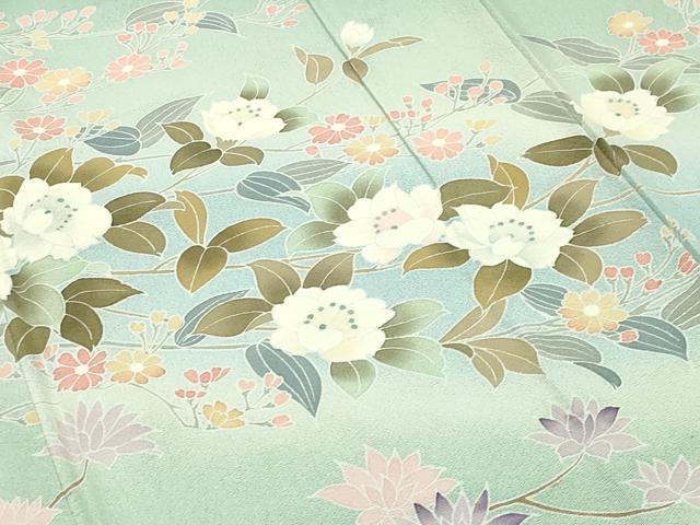 平和屋着物●訪問着 作家物 枝花文 暈し染め 正絹 逸品 未使用 CABC8008gh