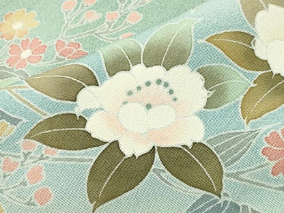 平和屋着物●訪問着 作家物 枝花文 暈し染め 正絹 逸品 未使用 CABC8008gh