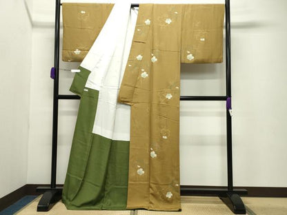 平和屋着物●上質な小紋 舞桜文 金彩 ロング丈 正絹 逸品 CABC8010gh