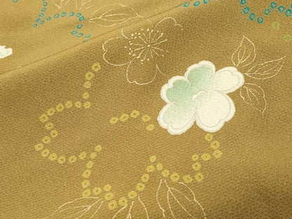 平和屋着物●上質な小紋 舞桜文 金彩 ロング丈 正絹 逸品 CABC8010gh