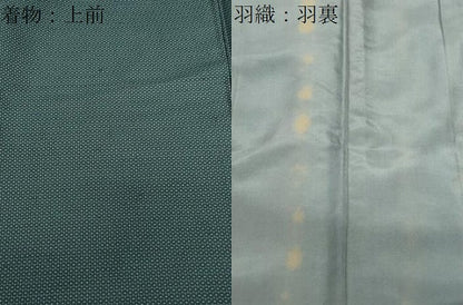 平和屋着物●男性 お召 アンサンブル・長襦袢セット 100亀甲 総詰め 正絹 逸品 未使用 CABC8011gh