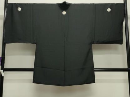 平和屋着物●男性 黒紋付 羽織セット 羽織：虎・龍 正絹 逸品 未使用 CABC8013gh