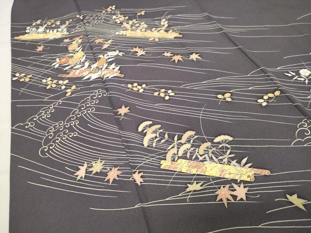 平和屋着物●訪問着 駒刺繍 花筏 金彩 正絹 逸品 CABC8014gh