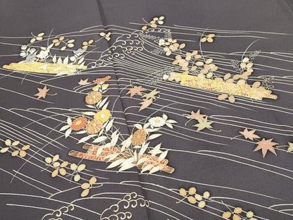 平和屋着物●訪問着 駒刺繍 花筏 金彩 正絹 逸品 CABC8014gh