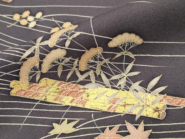 平和屋着物●訪問着 駒刺繍 花筏 金彩 正絹 逸品 CABC8014gh